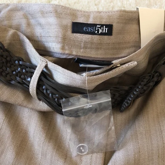 East 5th Capri gaucho pants in tan herringbone - Picture 4 of 4